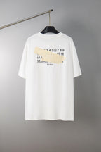 White Maison Margiela graphic T-shirt with printed back design and crew neck