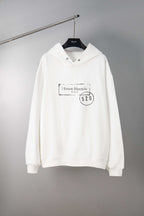 Maison Margiela pullover hoodie in white, with hood and front kangaroo pocket.