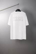 White short-sleeve T-shirt with back graphic print