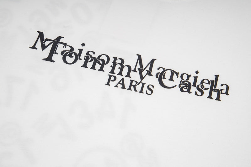 White T-shirt chest graphic text and PARIS print