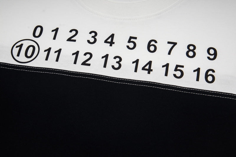 Black T-shirt with numeric logo graphic and circle 10 highlight across chest