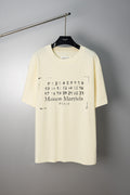 Cream Maison Margiela T-shirt with graphic numbers and “PARIS” print