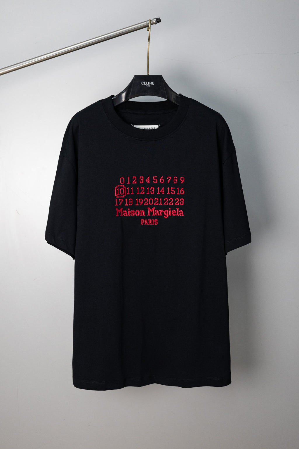 Maison Margiela black graphic T-shirt, crew neck, short sleeves