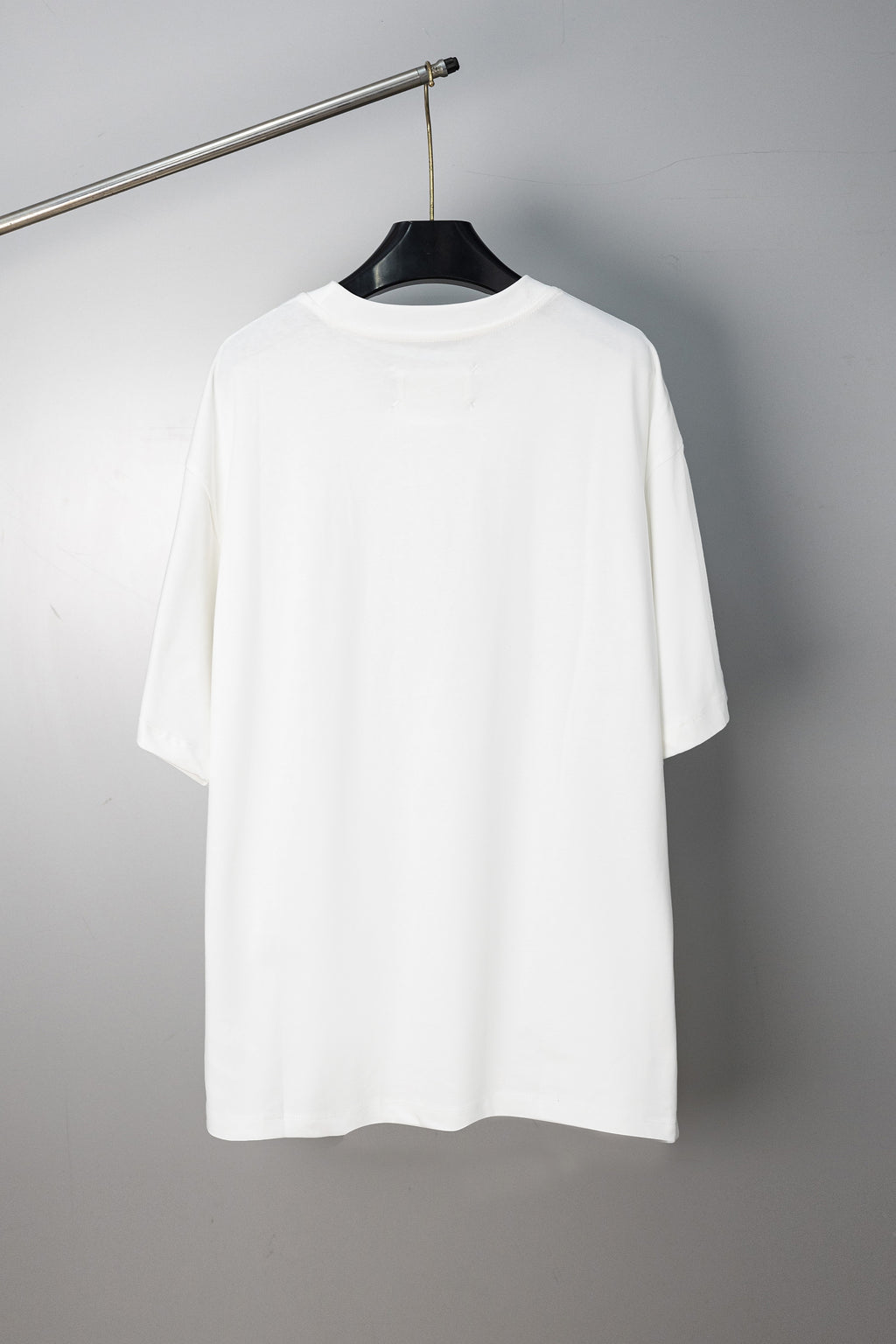 White crewneck T-shirt, plain back view