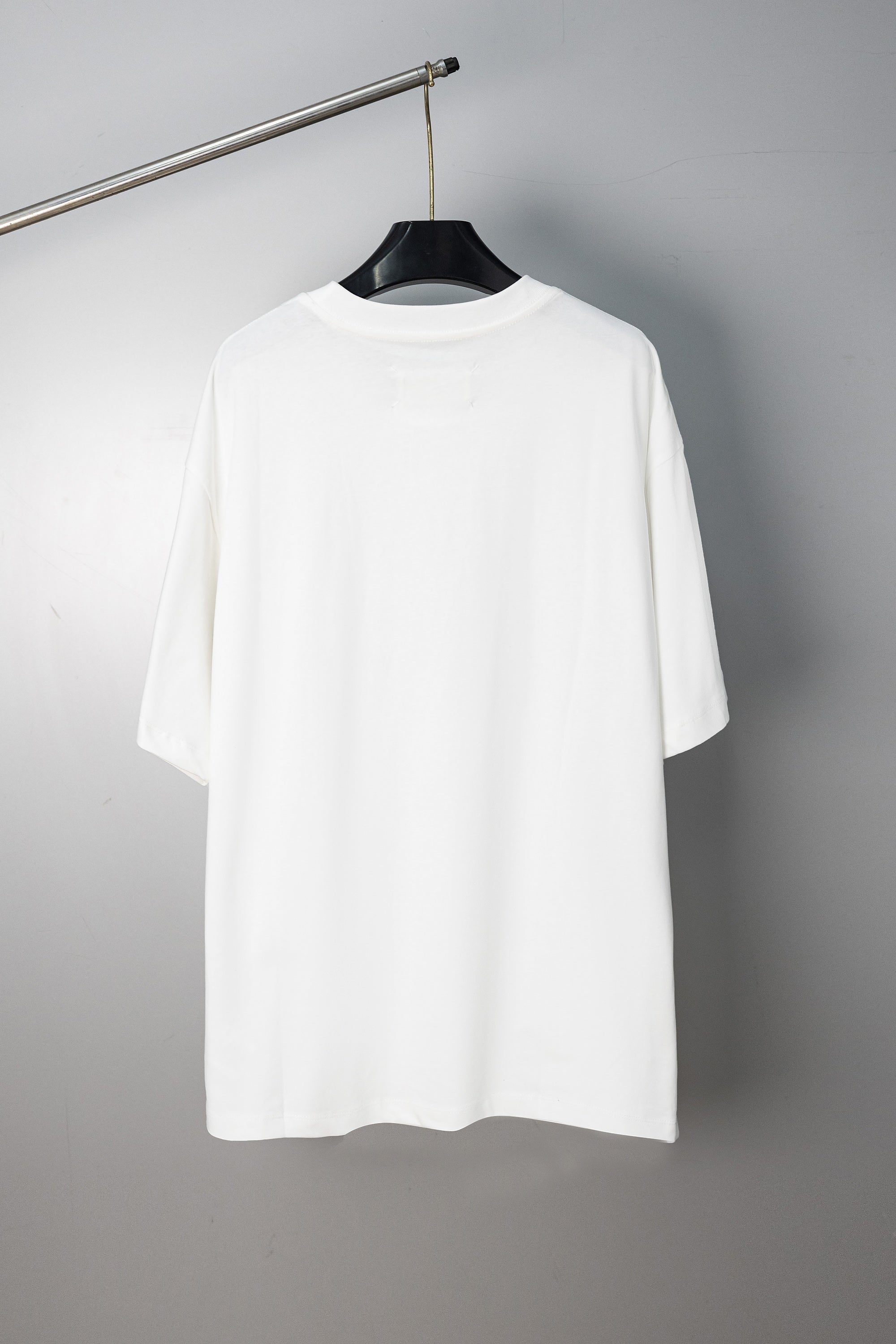 White crewneck T-shirt, plain back view