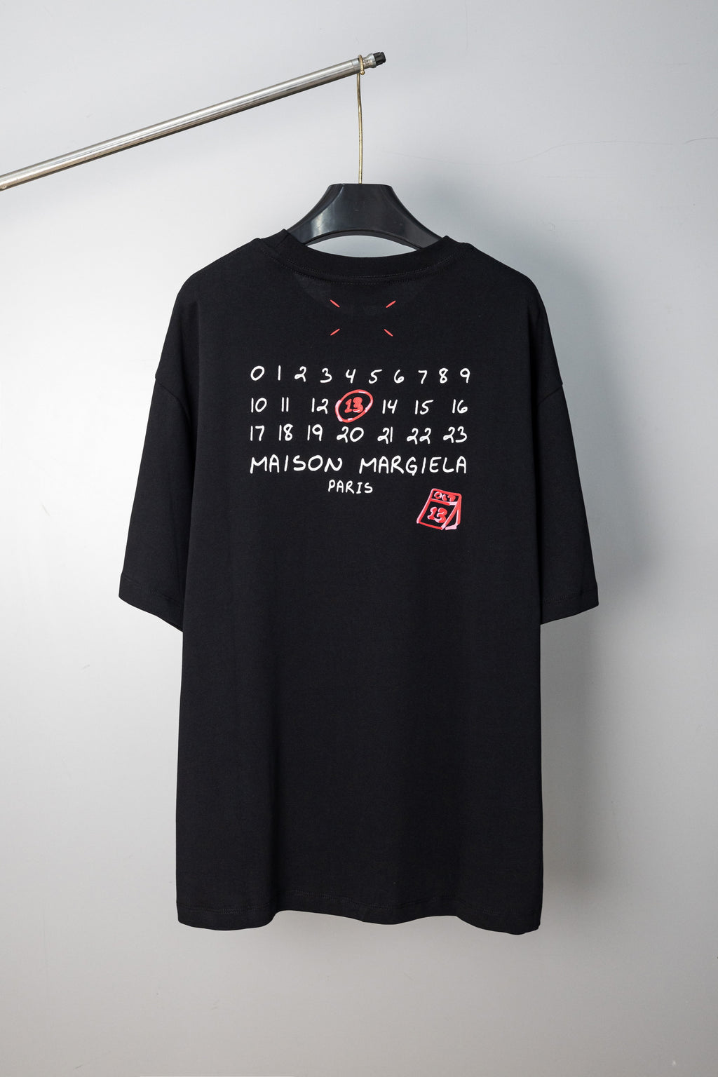 Black Maison Margiela T-shirt with number and Paris graphic