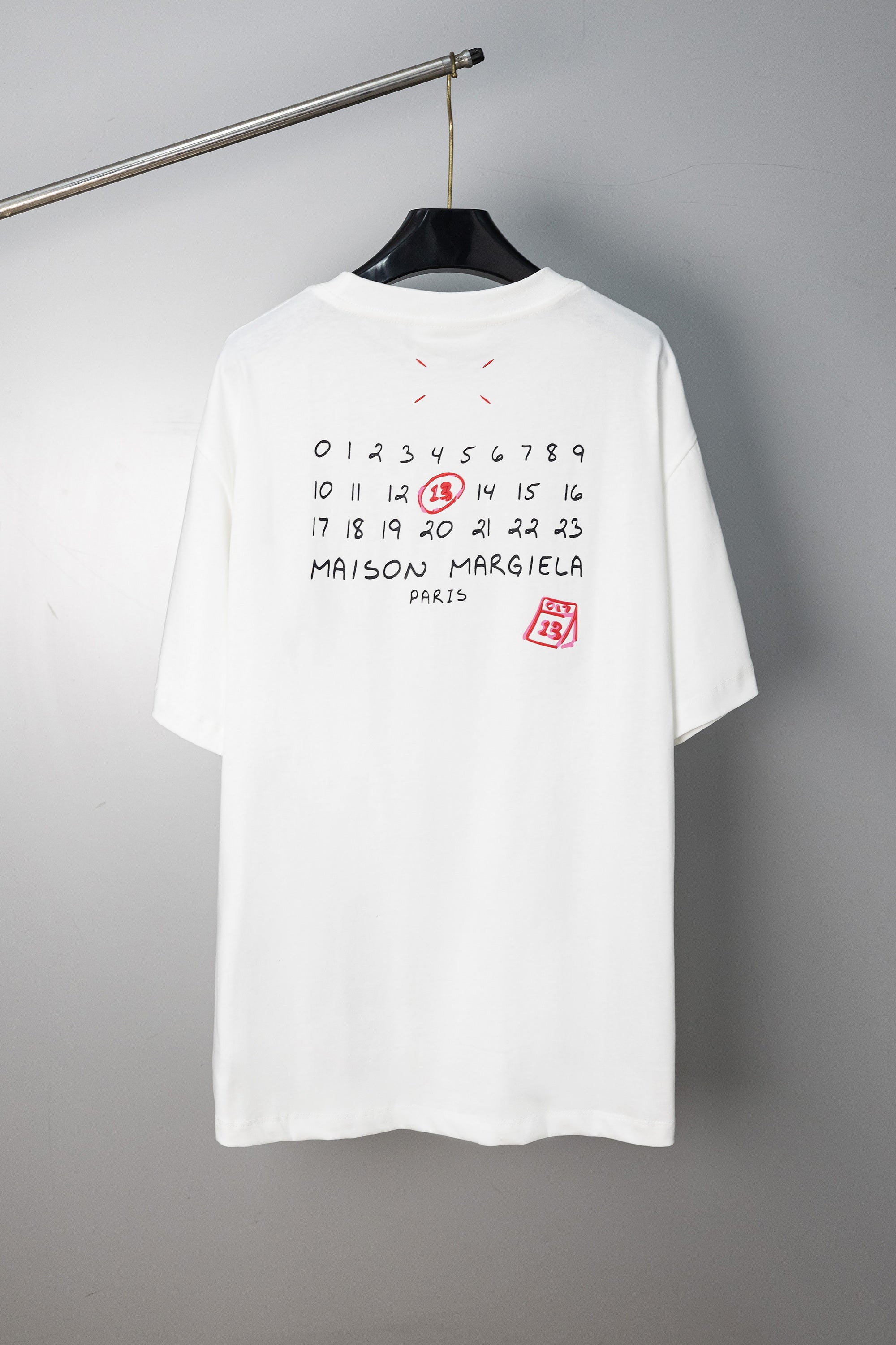 White Maison Margiela T-shirt with number and Paris graphic