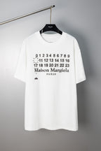 White Maison Margiela graphic T-shirt with number and logo print