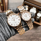 Longines wristwatch, gold-tone mesh bracelet, white dial with Roman numerals