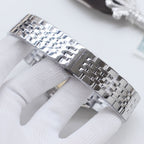 Longines stainless-steel link bracelet with polished and brushed center sections