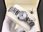 Longines watch with silver stainless steel bracelet and white dial
