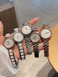 Longines watches set, round silver-tone dials on mixed metal link bracelets