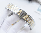 Longines wristwatch with two-tone bracelet featuring gold accents and steel links