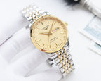 Two-tone Longines watch with champagne dial, gold and silver link bracelet