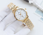 Longines two-tone metal wristwatch with white dial, slim bezel, and link bracelet