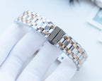 Longines stainless-steel watch bracelet with rose-gold and silver links