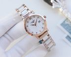 Longines wristwatch with rose-gold case and two-tone bracelet with dark center sections