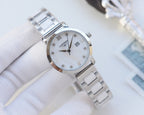 Longines wristwatch with silver-tone case and stainless steel bracelet, white dial