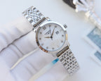 Longines wristwatch with silver-tone bracelet and white dial with Roman numerals
