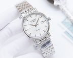 Longines two-tone automatic watch with white dial and silver bracelet links