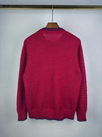 Alexander McQueen knit sweater, dark red crew neck with ribbed cuffs and hem