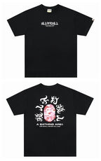 Black BAPE T-shirt with front logo graphic and crew neck