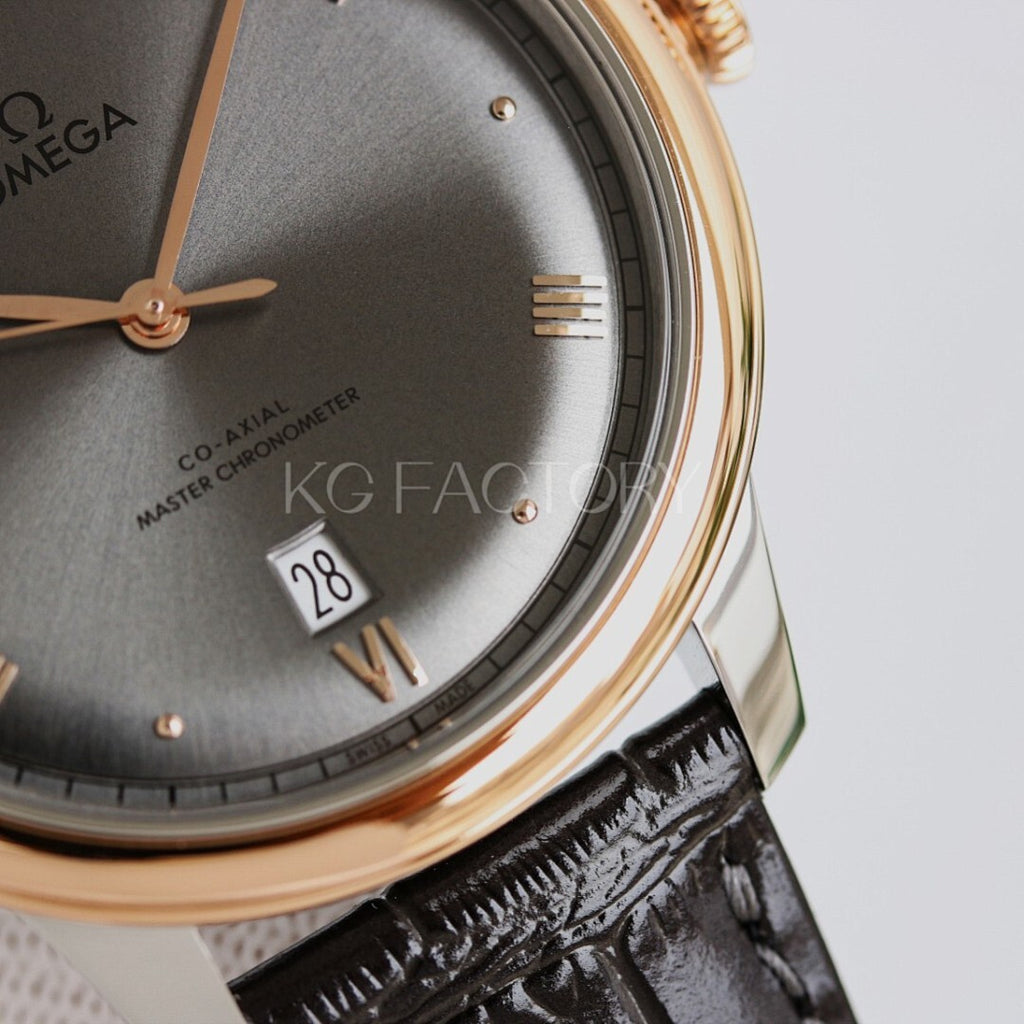 Analog wristwatch dial close-up with Roman numerals, gold hands, date window