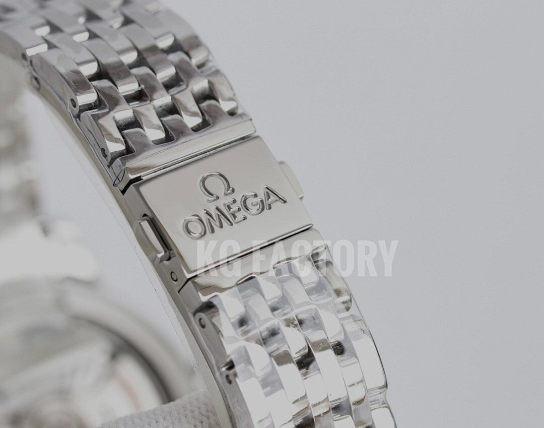 Omega stainless steel bracelet clasp with engraved Omega logo