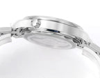 Stainless steel diver wristwatch case profile view with crown and polished finishing