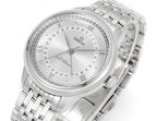 Omega Watches wristwatch with silver dial and silver metal bracelet
