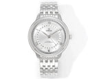 Omega Watches wristwatch with white dial and silver metal bracelet