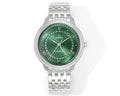 Omega Watches wristwatch with green dial and silver metal bracelet