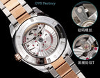 Omega Seamaster GMT watch caseback with visible mechanical movement