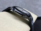 Patek Philippe watch angled view showing dark bezel and metal case details