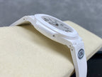 Patek Philippe wristwatch profile with AMG badge on white band