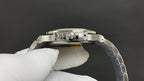 Patek Philippe watch clasp and case top with polished silver finish.