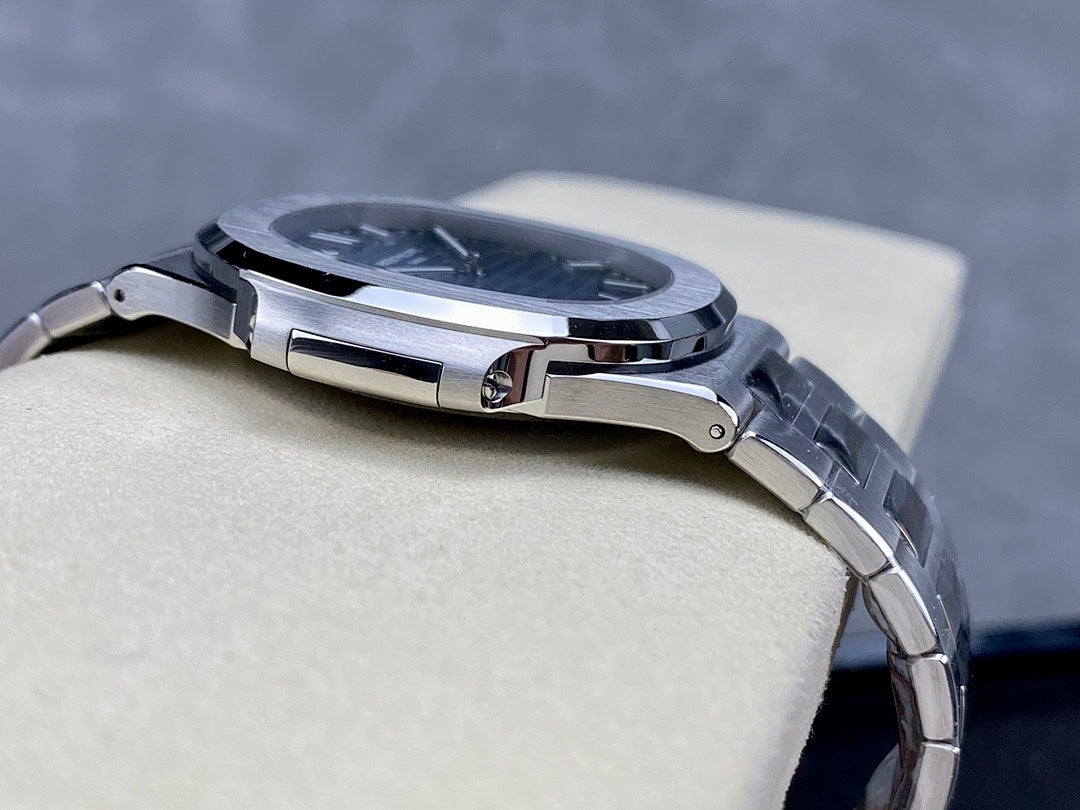 Patek Philippe steel watch case with side profile and crown details