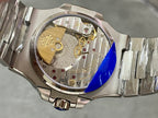 Stainless steel watch caseback with exposed movement details