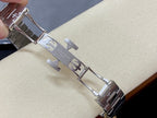 Stainless steel watch bracelet with clasp and engraved links