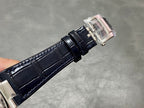 Patek Philippe leather strap with metal buckle clasp