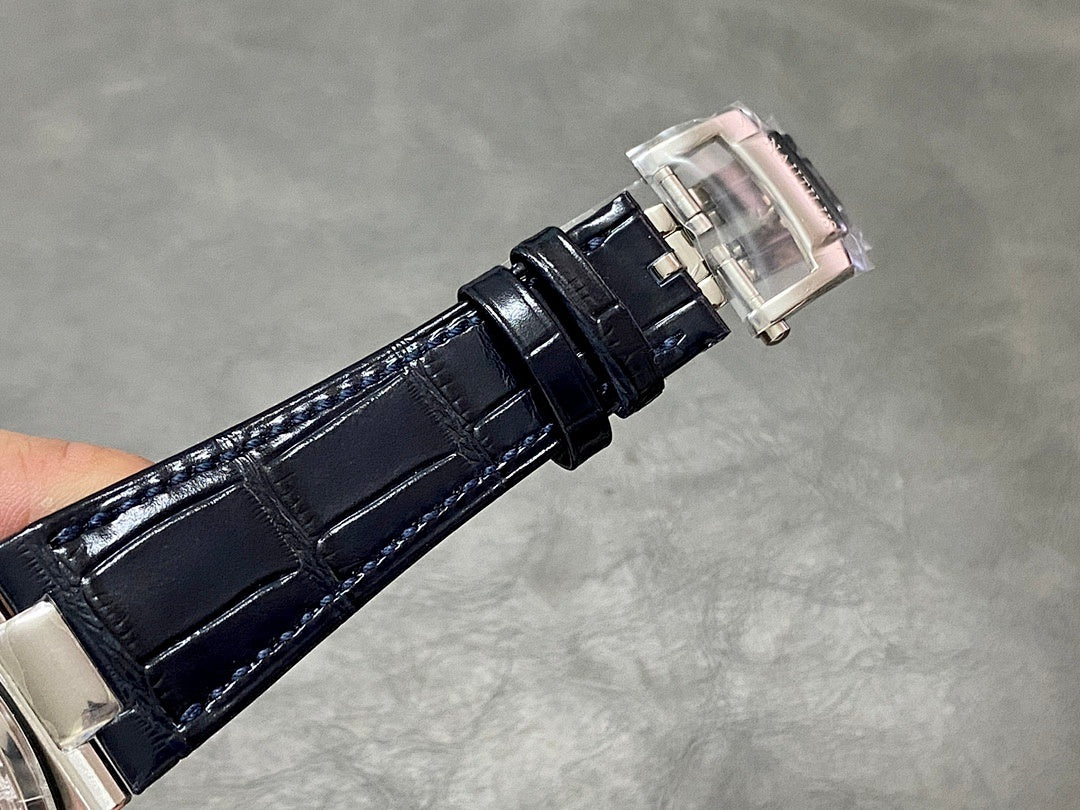 Patek Philippe leather strap with metal buckle clasp