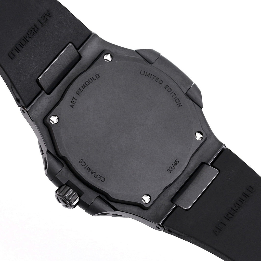 Black watch caseback with screws, 'AET REMOULD' text, and 'LIMITED EDITION' marking.