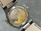 Patek Philippe watch case back with exposed mechanical movement