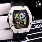Richard Mille watch with black silicone strap and octagonal stainless-steel case