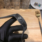 Richard Mille watch strap and side profile in black with integrated case structure