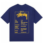 Stussy short-sleeve T-shirt, dark blue with yellow back graphic box