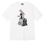 Stussy graphic crewneck T-shirt in white with card tower print