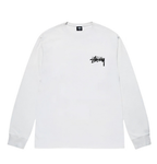 Stussy long-sleeve shirt, white, small Stussy logo on chest
