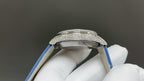 Vacheron Constantin watch case with diamond bezel and blue leather band