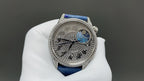 Vacheron Constantin wristwatch with textured blue dial and diamond bezel